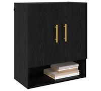 vidaXL Meuble mural en bois d'ingénierie Chêne noir 60×31×70 cm – Avec étagère – Assemblage requis