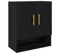 vidaXL Meuble Mural Chêne Noir 60 x 31 x 70 cm Bois d'ingénierie, Rangement Salle de Séjour, Cabinet Rectangulaire, Organisateur Intérieur, Pratique Économie d'Espace