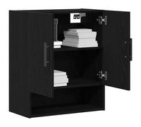 vidaXL Meuble Mural Chêne Noir 60 x 31 x 70 cm Bois d'ingénierie, Salon, Étagère rectangulaire Moderne, Rangement Pratique, Murale, Bois résistant, Gain de Place