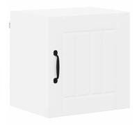 vidaXL Meuble Mural de Cuisine Blanc 40 x 31 x 40 cm Bois d'ingénierie, Armoire de Cuisine Moderne, Rangement Mural rectangulaire, Gestion Durable, Solution Efficace, poignée Noire