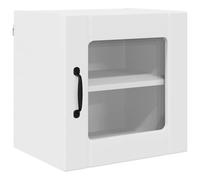 vidaXL Meuble Mural de Cuisine Blanc 40 x 31 x 40 cm Bois d'ingénierie, Armoire de Cuisine Moderne, Rangement Mural rectangulaire, Gestion Durable, Solution Efficace, poignée Noire