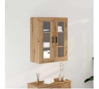 vidaXL Meuble mural chêne artisanal 69,5×34×90cm - Rangement salon, organisateur intérieur en verre