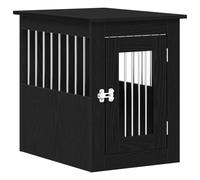 vidaXL Meuble pour cage à chien 2 en 1 chêne noir Bois d'ingénierie 45x62x59 cm porte verrouillable