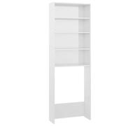 vidaXL Meuble pour Machine à Laver, Armoire de Machine à Laver avec Rangement, Meuble pour Lave-Linge de Salle de Bain Buanderie, Blanc Brillant