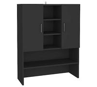 vidaXL Meuble pour Machine à Laver, Armoire de Machine à Laver avec Rangement, Meuble pour Lave-Linge de Salle de Bain Buanderie, Noir