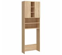 vidaXL Meuble pour machine à laver Armoire avec rangement Salle de bain Buanderie Chêne Sonoma