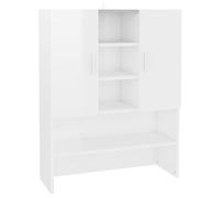 vidaXL Meuble pour Machine à Laver, Armoire de Machine à Laver avec Rangement, Meuble pour Lave-Linge de Salle de Bain Buanderie, Blanc Brillant
