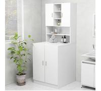 vidaXL Meuble pour Machine à Laver, Armoire de Machine à Laver avec Rangement, Meuble pour Lave-Linge de Salle de Bain Buanderie, Blanc