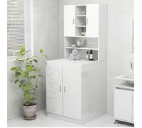 Vidaxl Meuble Pour Machine À Laver Blanc Brillant 70,5x25,5x90 Cm Multicolore