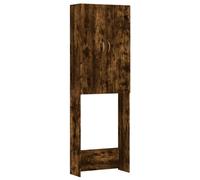 vidaXL Meuble pour machine à laver – Armoire avec rangement pour salle de bain – Chêne fumé