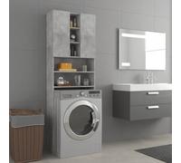Vidaxl Meuble Pour Machine À Laver Gris Béton 64x25,5x190 Cm Multicolore