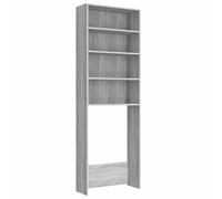 vidaXL Meuble pour Machine à Laver Salle de Bain Buanderie Organisateur de Maison Meuble de Rangement Intérieur Sonoma Gris 64x24x190 cm