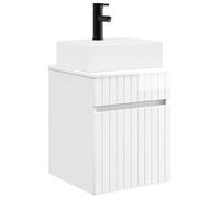 vidaXL Meuble-sèche avec évier Mural Blanc Brillant 39 x 41 x 62,5 cm,