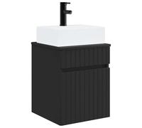 vidaXL Meuble-sèche avec évier Mural Noir 39 x 41 x 62,5 cm,