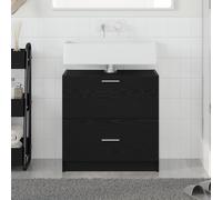 Vidaxl Meuble Sous Évier Chêne Noir 59x37x59 Cm Noir