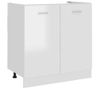 vidaXL Meuble sous-évier ""Lyon"" Blanc brillant 80 x 46 x 81,5 cm Bois d'ingénierie 801201