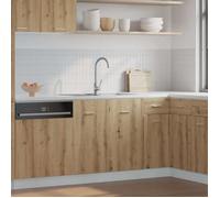 vidaXL Meuble sous évier Lyon Chêne artisanal, 80 x 46 x 81,5 cm, Bois d'ingénierie
