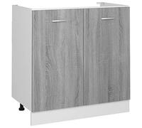 vidaXL Meuble sous-évier ""Lyon"" Gris Sonoma 80 x 46 x 81,5 cm Bois d'ingénierie 815565