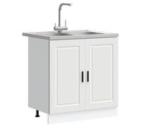 vidaXL Meuble sous évier Porto 2 pièces Blanc 80 x 46 x 81,5 cm