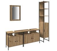 vidaXL Ensemble de meubles de salle de bain 4 pcs chêne artisanal 33 x 33 x 185.5 cm