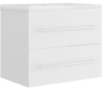 vidaXL Meuble sous-lavabo avec vasque encastrée Blanc Bois composite