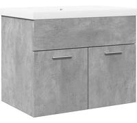 vidaXL Meuble sous-lavabo avec vasque encastrée gris béton
