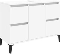 vidaXL Meuble sous-lavabo blanc 80x33x60 cm bois composite