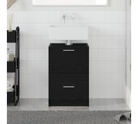 Vidaxl Meuble Sous-Lavabo Chêne Noir 40x37x59 Cm Bois D'ingénierie Noir