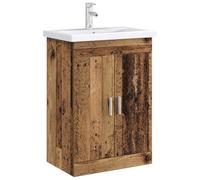 vidaXL Meuble sous lavabo de Salle de Bain Bois Ancien,