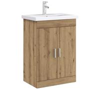 vidaXL Meuble sous lavabo de Salle de Bain Chêne Artisanal,