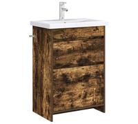 vidaXL Meuble sous lavabo de Salle de Bain Chêne fumé,