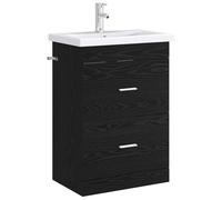 vidaXL Meuble sous lavabo de Salle de Bain Chêne Noir