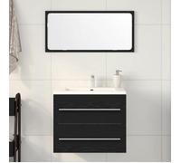 vidaXL Meuble sous-lavabo imitation chêne noir 60x38,5x48 cm