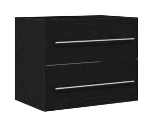 vidaXL Meuble sous lavabo de Salle de Bain chêne Noir 60x38,5x48 cm, Meuble de lavabo, Meuble sous Vasque de Salle de Bain, Meuble de Toilette