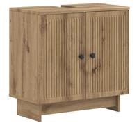 vidaXL Meuble sous Lavabo de Salle de Bain Ede Chêne Artisanal, Meuble de Salle de Bain Moderne, Rangement résistant à l'humidité, Organisateur Compact, Design Minimaliste