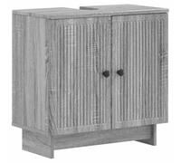 vidaXL Meuble sous Lavabo de Salle de Bain Ede Sonoma Gris, Meuble de Salle de Bain Moderne, Rangement résistant à l'humidité, Organisateur Compact, Design Minimaliste