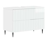vidaXL Meuble sous Lavabo de Salle de Bain ZWOLLE Blanc Brillant