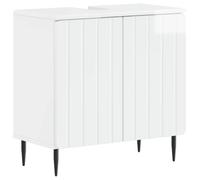 vidaXL Meuble sous Lavabo de Salle de Bain ZWOLLE Blanc Brillant