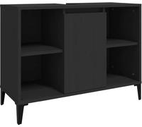 vidaXL Meuble sous-lavabo noir 80x33x60 cm bois composite