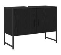 vidaXL Meuble sous-Vasque de Salle de Bain Chêne Noir 80 x 30 x 60 cm, Rangement Salle de Bain, Cabinet Rectangulaire Moderne, Bois Composite, Fini Mat, Étagères Murales, Meuble Pratique