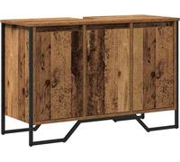 vidaXL Meuble sous lavabo vieux bois 91 x 35 x 60 cm Bois composite
