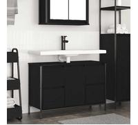 vidaXL Meuble sous-vasque avec tiroirs chêne noir 90x34,5x60 cm, meuble vasque de salle de bain, meuble sous vasque de salle 861887