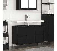 vidaXL Meuble sous-vasque avec tiroirs chêne noir 90x34,5x60 cm