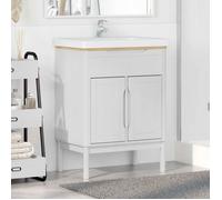 vidaXL Meuble sous Lavabo de Salle de Bain FLORO Blanc 60 x 40 x 80 cm