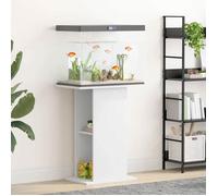 vidaXL Meuble Support pour Aquarium Blanc 60 5 x 36 x 72 5 cm en Bois d’Ingénierie avec Étagère Ouverte