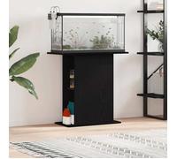 vidaXL Meuble Support pour Aquarium Chêne Noir 75 x 36 x 72 5 cm en Bois d’Ingénierie avec Compartiments Ouverts
