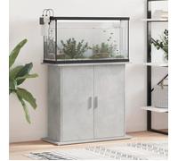 vidaXL Meuble Support pour Aquarium Gris Béton 81 x 36 x 73 cm en Bois d’Ingénierie avec 4 Compartiments Fermés