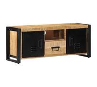 vidaXL Meuble TV 100x30x40 cm Bois Massif de manguier Brut, Banc TV, Meuble HiFi, Centre de Divertissement, Buffet TV, Meuble multimédia, Console TV