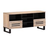 vidaXL Meuble TV 100x34x46 cm bois massif de manguier Marron
