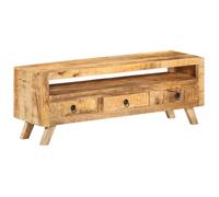 Meuble TV 110x30x40 cm Bois massif de manguier Marron G